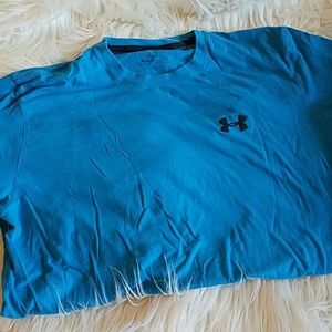 Men's Underarmour loose fit aqua Heatgear tshirt